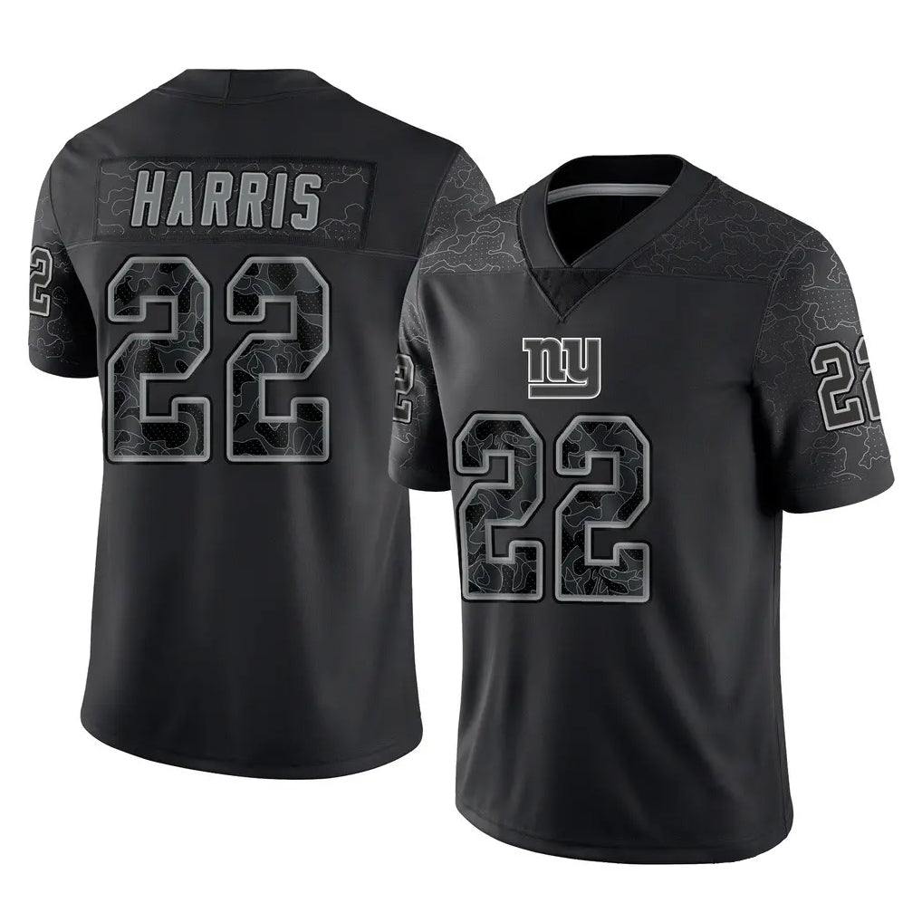 Jdoa NY.Giants #22 Najee Harris Player Black Limited Reflective Home Game Stitched Jerseys