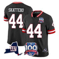 Jdoa NY.Giants #44 Cam Skattebo Player Black 100th Season & State Patch Vapor Limited Home Game Stitched Jerseys