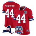 Jdoa NY.Giants #44 Cam Skattebo Player Red 100th Season & State Patch Vapor Limited Home Game Stitched Jerseys