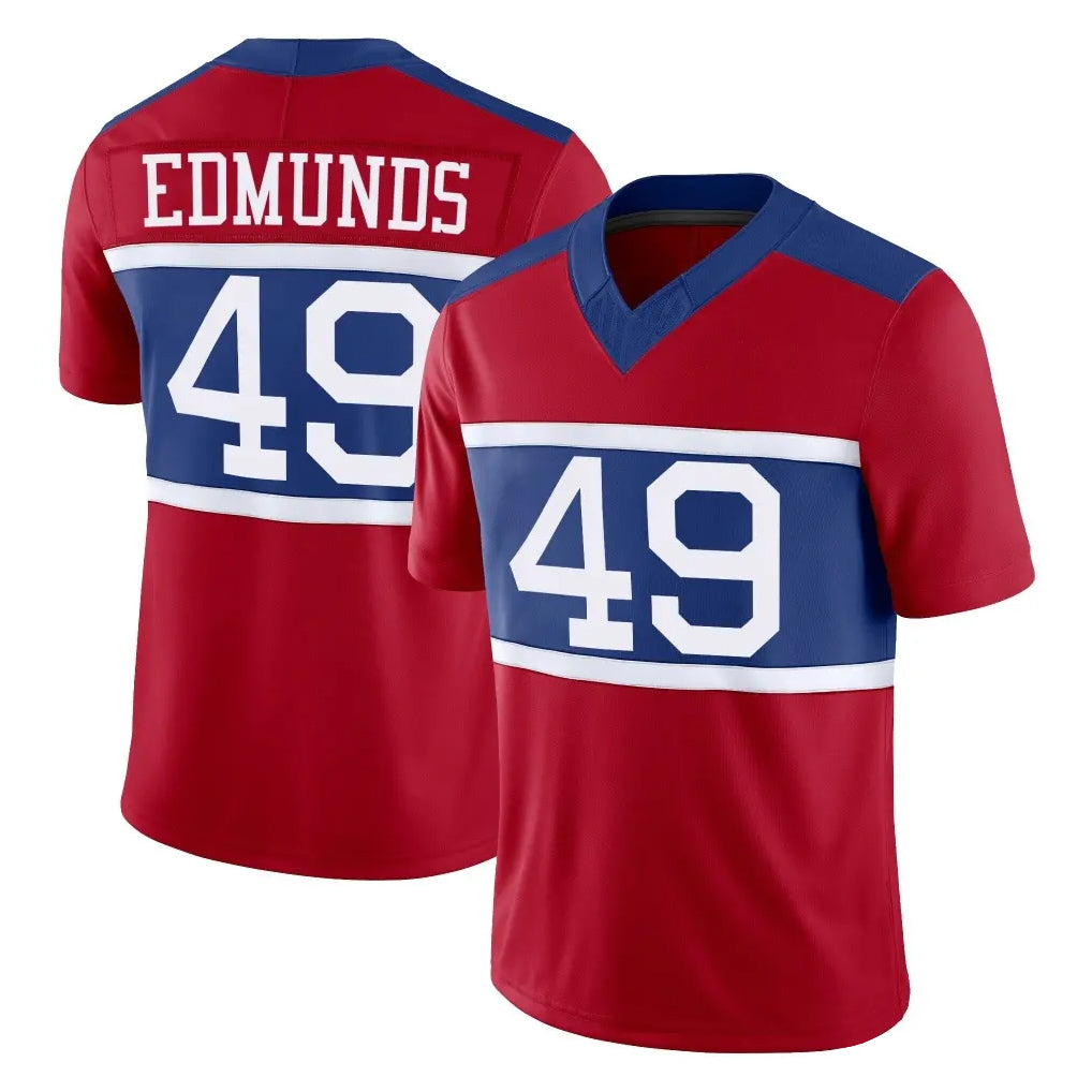 Jdoa NY.Giants #49 Tremaine Edmunds Player Red Century Vapor F.U.S.E. Home Game Stitched Jerseys