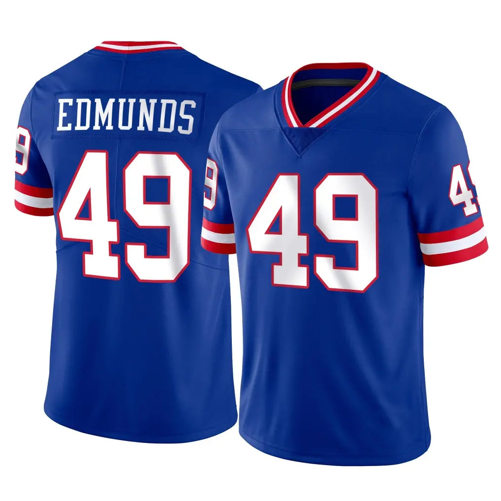 Jdoa NY.Giants #49 Tremaine Edmunds Player Royal Classic Vapor Home Game Stitched Jerseys