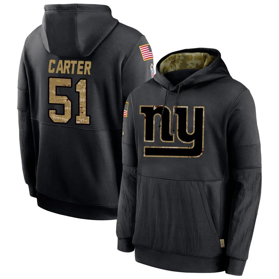 Jdoa NY.Giants #51 Abdul Carter Player Black Salute to Service Hoodies Stitched Jerseys