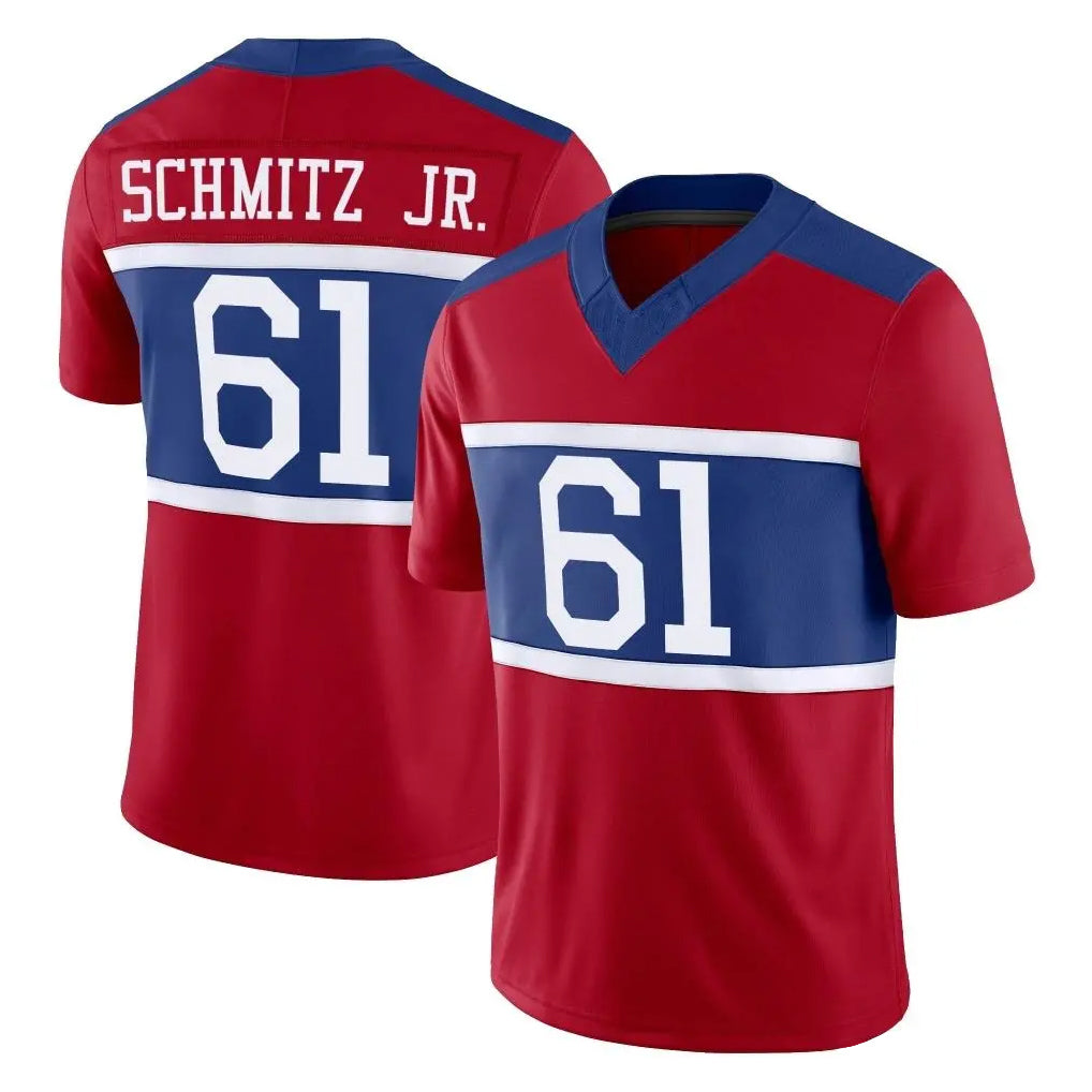 Jdoa NY.Giants #61 John Michael Schmitz Jr. Player Red Century Vapor F.U.S.E. Home Game Stitched Jerseys