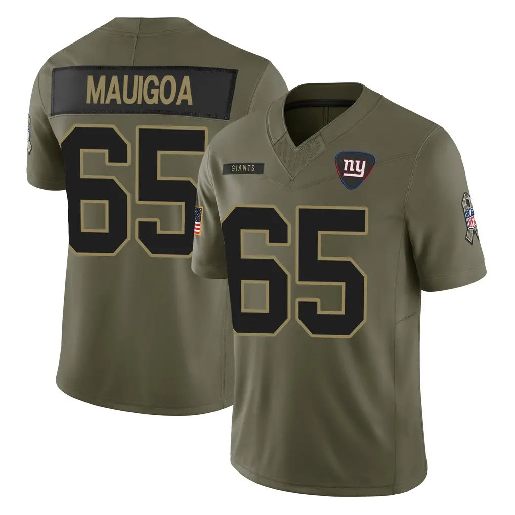 Jdoa NY.Giants #65 Francis Mauigoa Player Olive 2025 Salute To Service Limited Stitched Jerseys