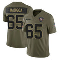 Jdoa NY.Giants #65 Francis Mauigoa Player Olive 2025 Salute To Service Limited Stitched Jerseys