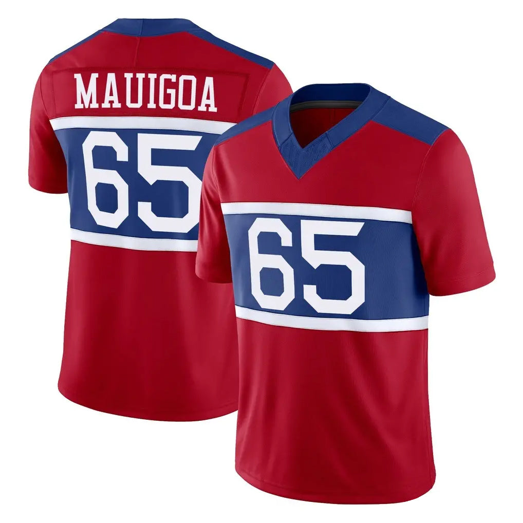 Jdoa NY.Giants #65 Francis Mauigoa Player Red Century Vapor F.U.S.E. Home Game Stitched Jerseys