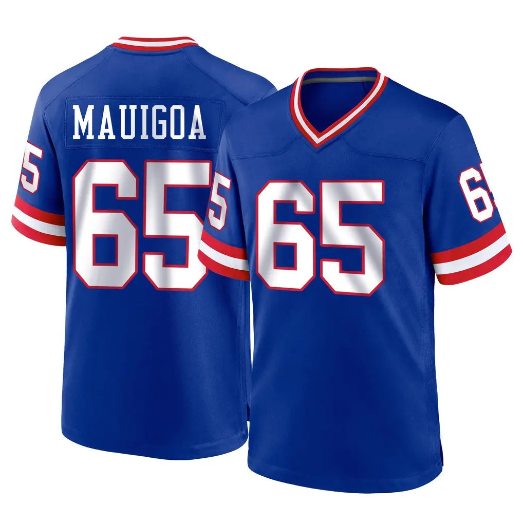 Jdoa NY.Giants #65 Francis Mauigoa Player Royal Classic Home Game Stitched Jerseys
