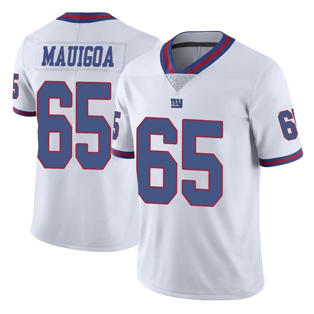 Jdoa NY.Giants #65 Francis Mauigoa Player White Color Rush Home Game Stitched Jerseys