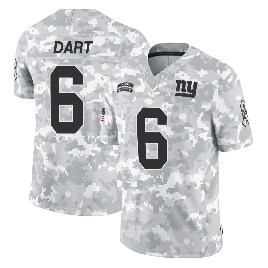 Jdoa NY.Giants #6 Jaxson Dart Player Arctic Camo Salute To Service Limited Game Stitched Jerseys