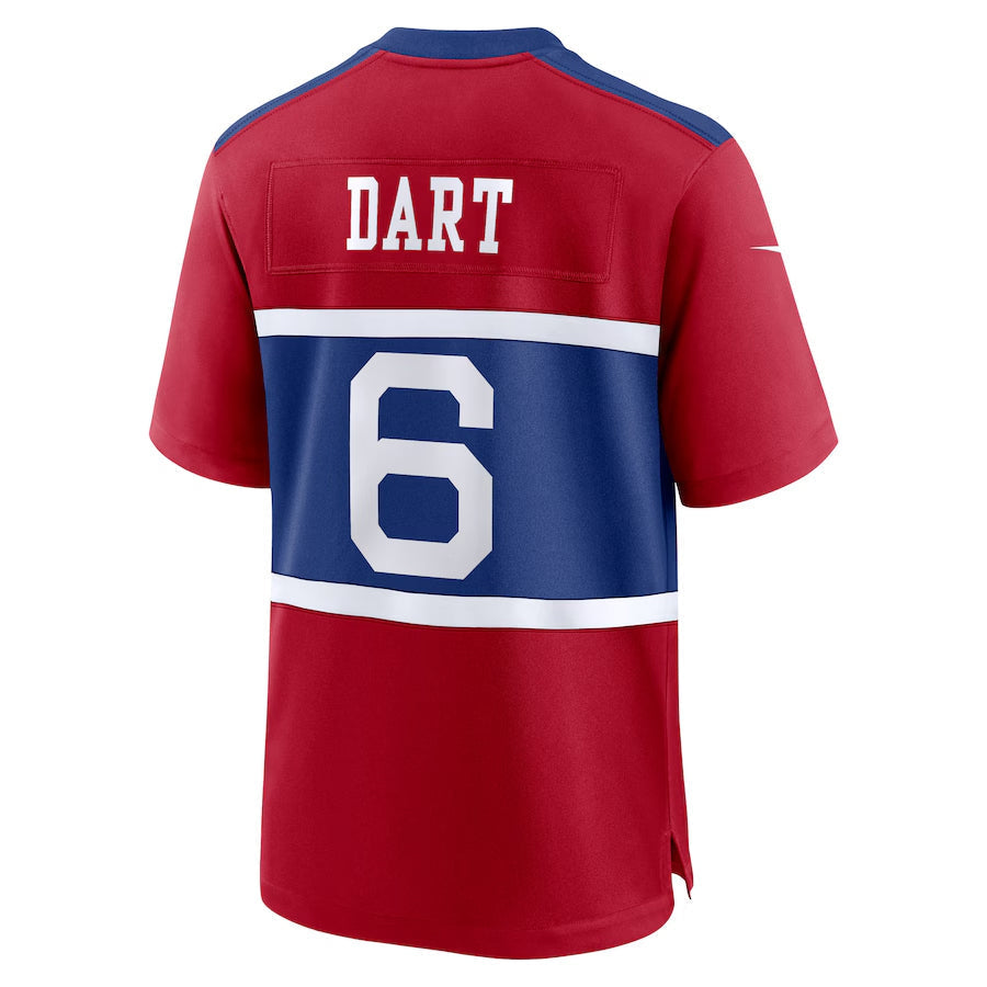 Jdoa NY.Giants #6 Jaxson Dart Player Red Alternate Century Red Game Stitched Jerseys