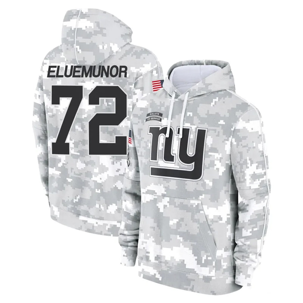Jdoa NY.Giants #72 Jermaine Eluemunor Player Arctic Camo Salute to Service Pullover Hoodies Limited Game Stitched Jerseys