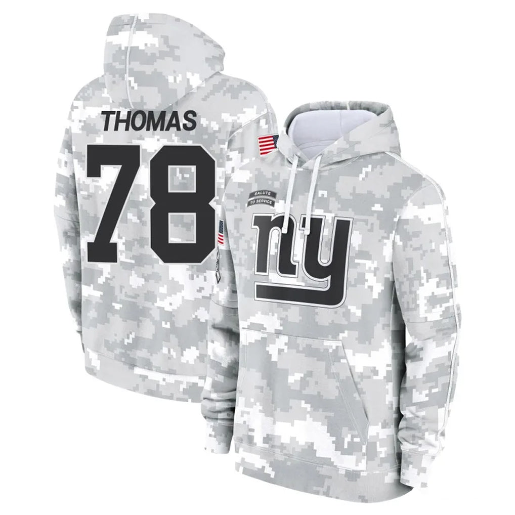 Jdoa NY.Giants #78 Andrew Thomas Player Arctic Camo Salute to Service Pullover Hoodies Limited Game Stitched Jerseys