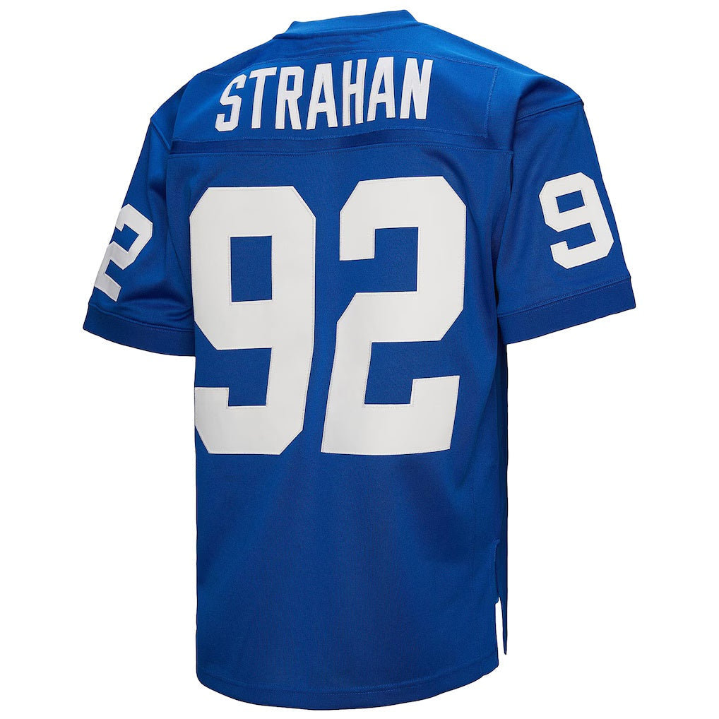 Jdoa NY.Giants #92 Michael Strahan Mitchell & Ness Royal Authentic Throwback Retired Player Stitched Jerseys