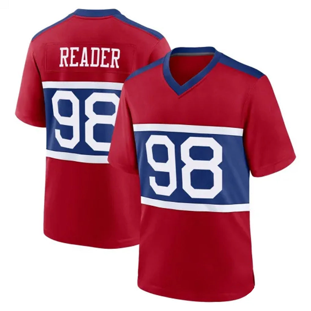 Jdoa NY.Giants #98 DJ Reader Player Red Century Home Game Stitched Jerseys