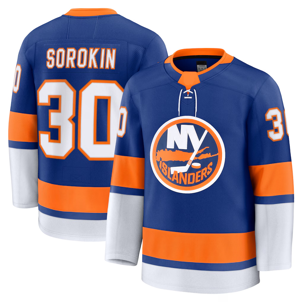 Jdoa NY.Islanders #30 Ilya Sorokin Royal Home Premium Jerseys