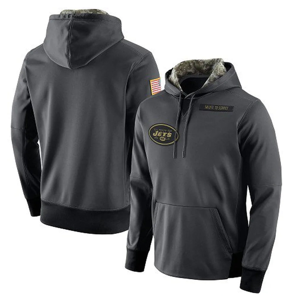 Jdoa NY.Jets Gray Pullover Hoodies Limited Game Blank Player Stitched Jerseys