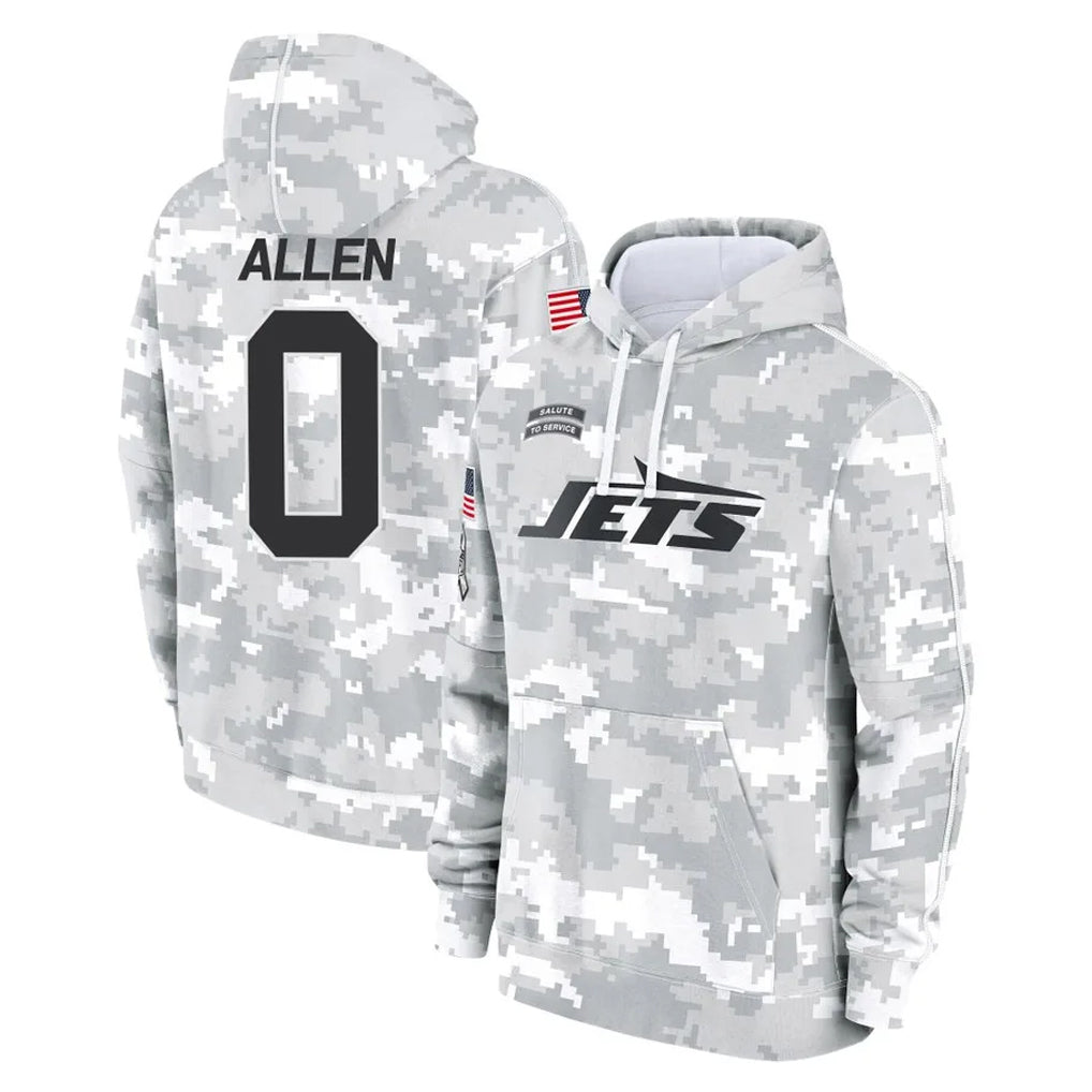Jdoa NY.Jets #0 Braelon Allen Player Arctic Camo Salute to Service Pullover Hoodies Limited Game Stitched Jerseys