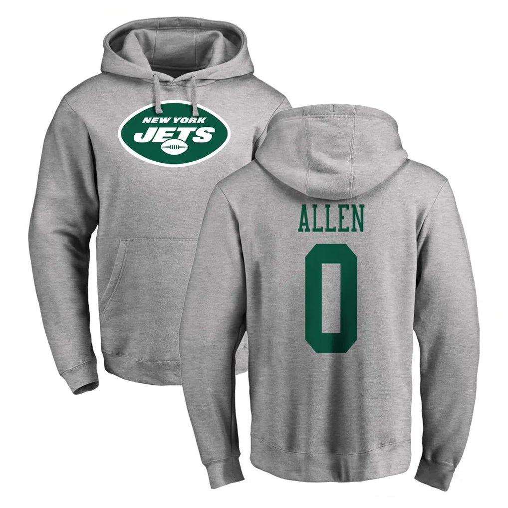 Jdoa NY.Jets #0 Braelon Allen Player Gray LOGO Pullover Hoodies Limited Game Stitched Jerseys