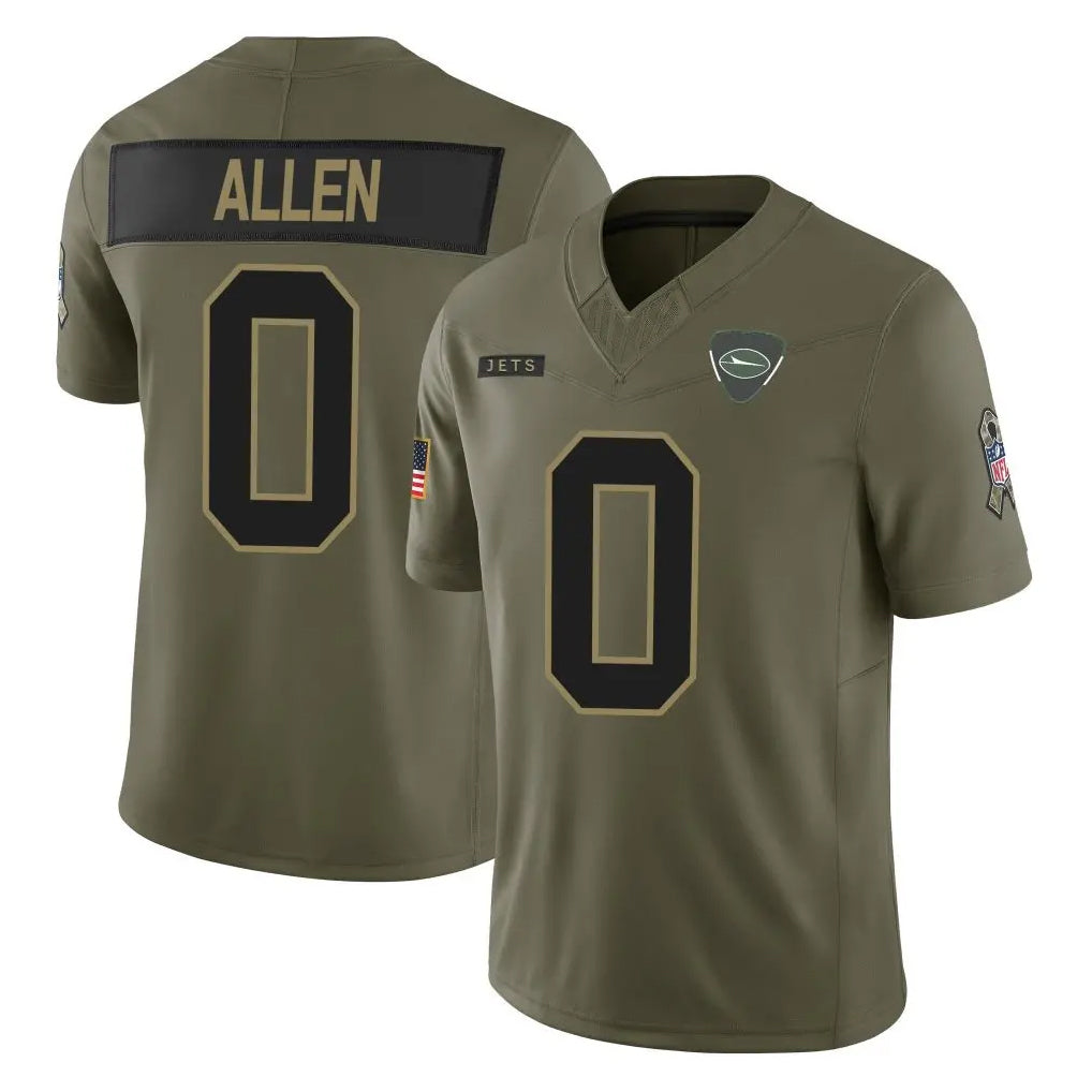 Jdoa NY.Jets #0 Braelon Allen Player Olive 2025 Salute To Service Limited Stitched Jerseys