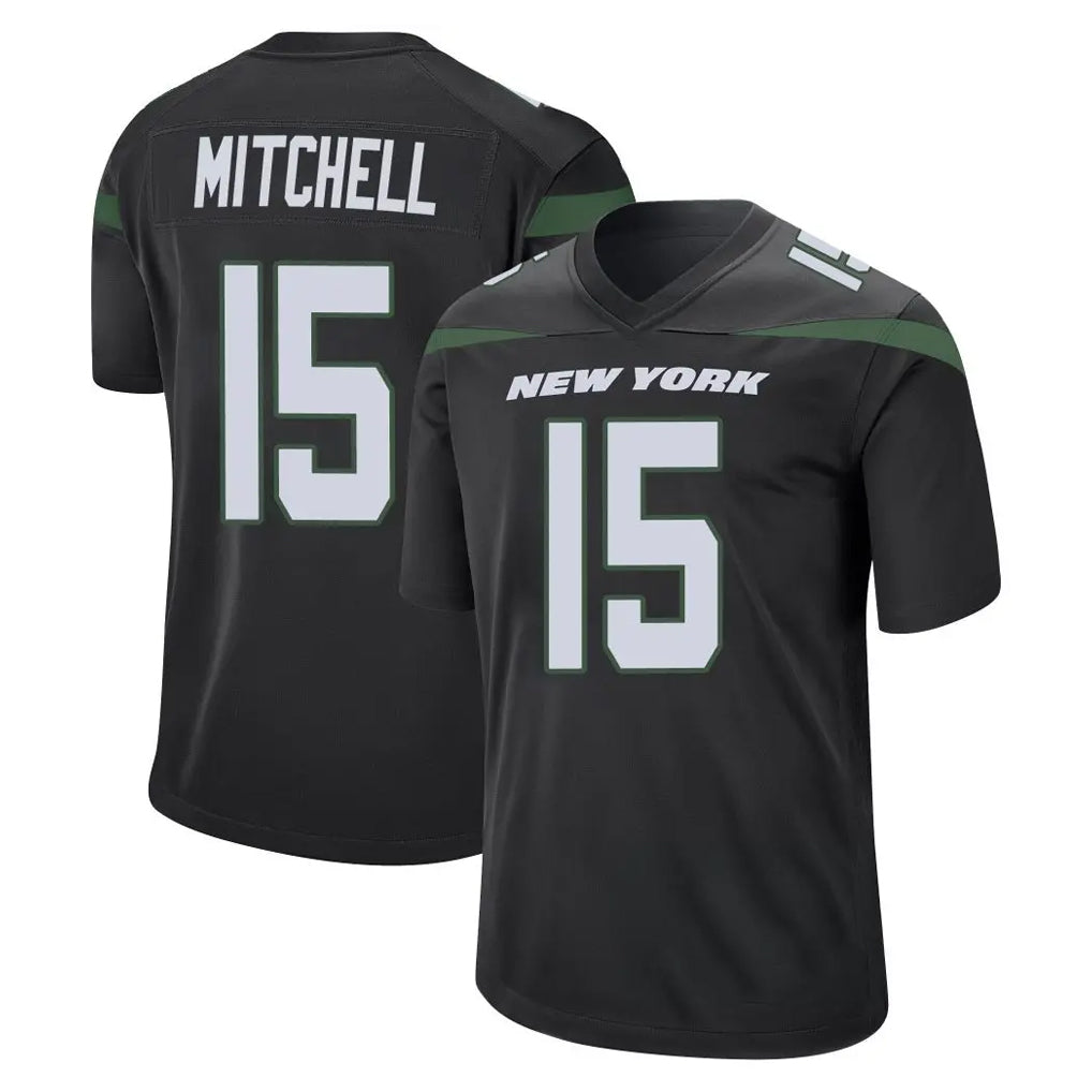Jdoa NY.Jets #15 Adonai Mitchell Player Stealth Black Home Game Stitched Jerseys