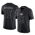 Jdoa NY.Jets #15 Adonai Mitchell Player Stealth Black Limited Reflective Home Game Stitched Jerseys