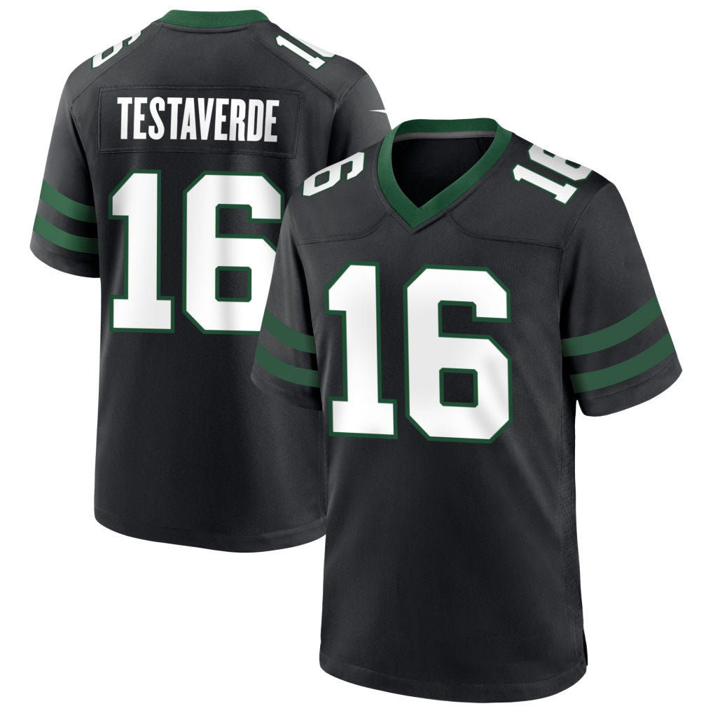 Jdoa NY.Jets #16 Vinny Testaverde Player Black Home Game Stitched Jerseys