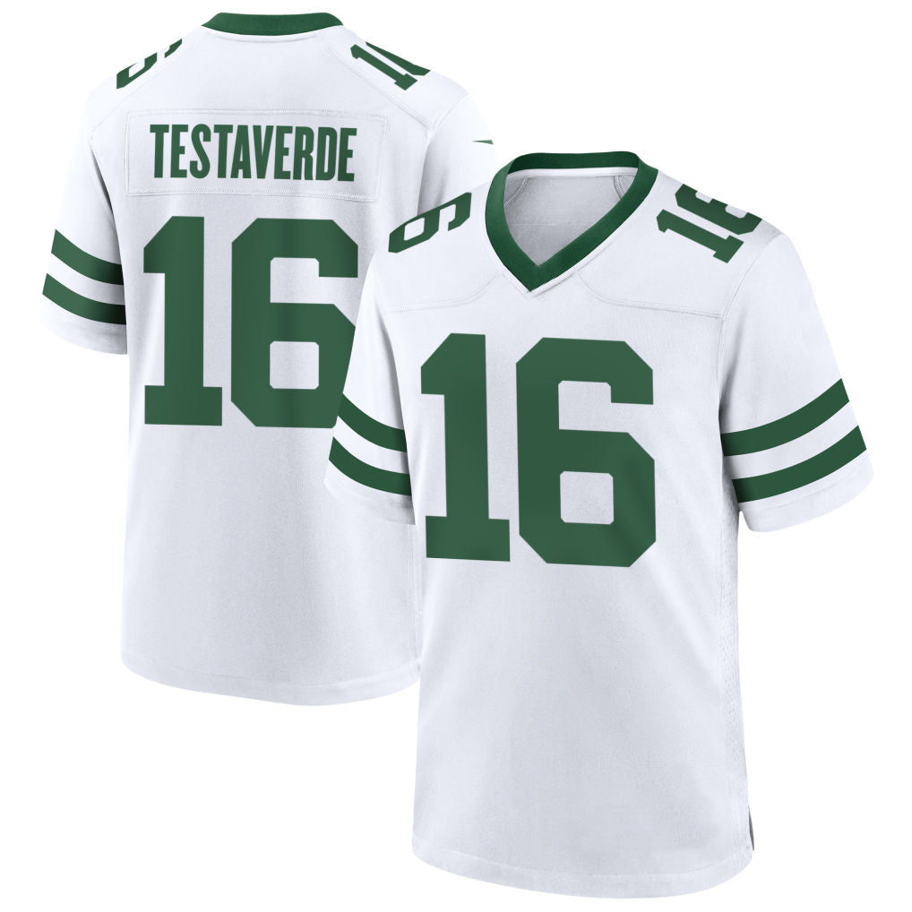 Jdoa NY.Jets #16 Vinny Testaverde Player White Home Game Stitched Jerseys