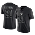 Jdoa NY.Jets #21 Brandon Stephens Player Stealth Black Limited Reflective Home Game Stitched Jerseys