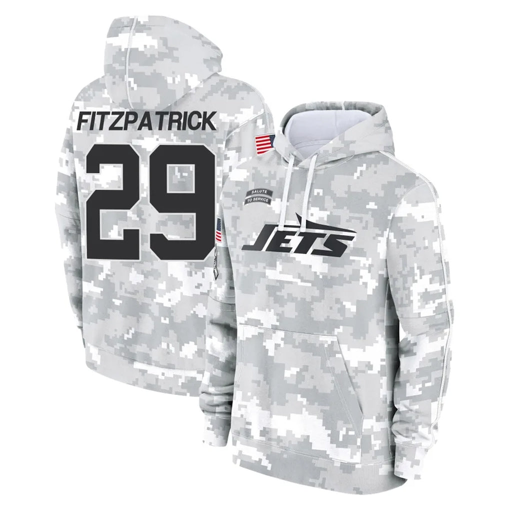 Jdoa NY.Jets #29 Minkah Fitzpatrick Player Arctic Camo Salute to Service Pullover Hoodies Limited Game Stitched Jerseys