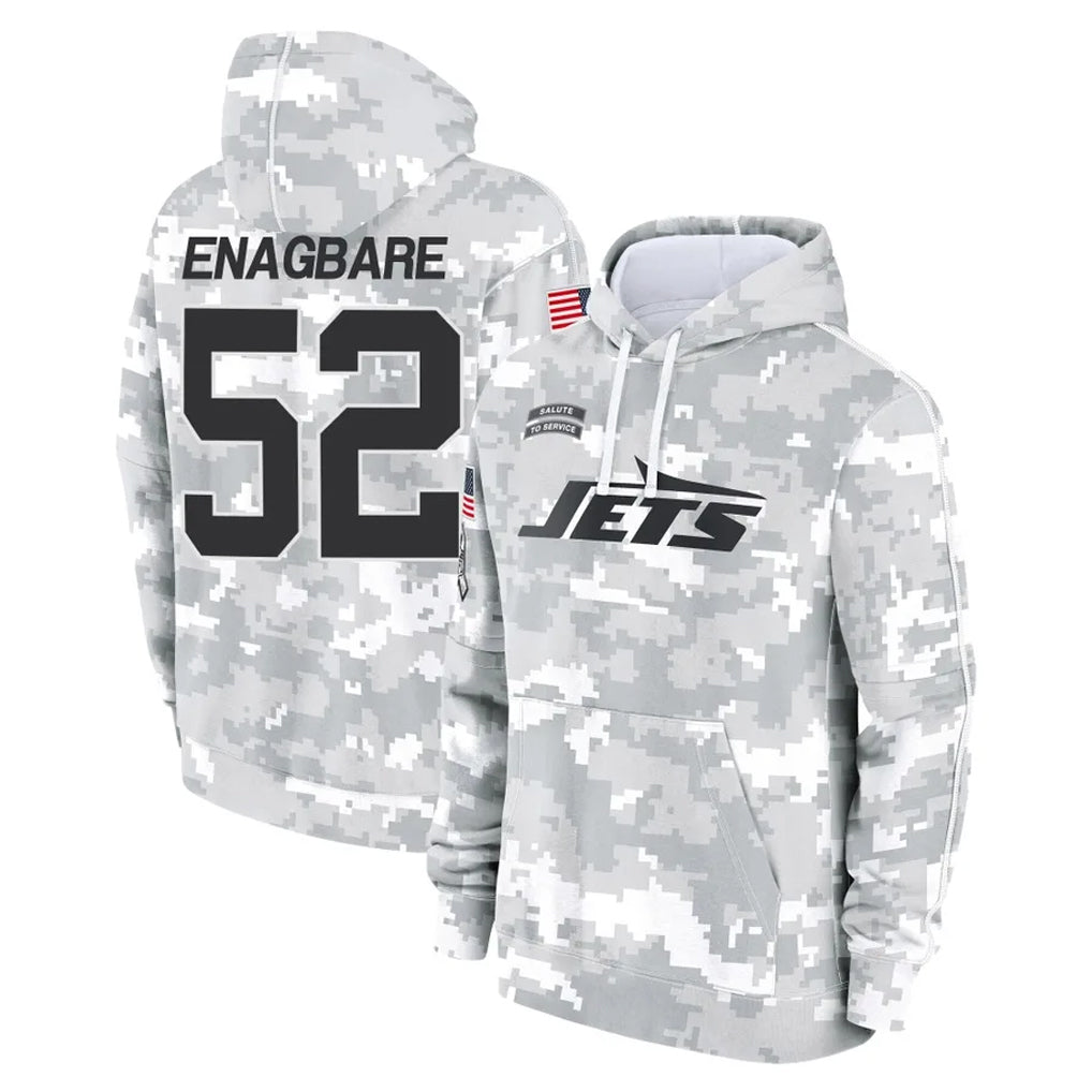 Jdoa NY.Jets #52 Kingsley Enagbare Player Arctic Camo Salute to Service Pullover Hoodies Limited Game Stitched Jerseys