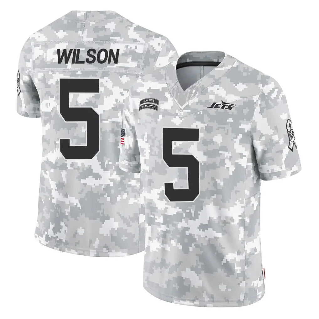 Jdoa NY.Jets #5 Garrett Wilson Player Arctic Camo Salute to Service Limited Game Stitched Jerseys