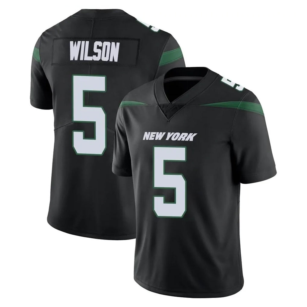 Jdoa NY.Jets #5 Garrett Wilson Player Stealth Black Limited Vapor Home Game Stitched Jerseys