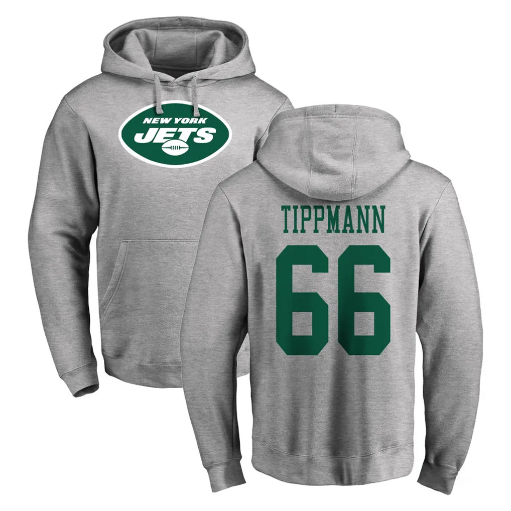 Jdoa NY.Jets #66 Joe Tippmann Player Gray LOGO Pullover Hoodies Limited Game Stitched Jerseys