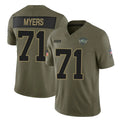 Jdoa NY.Jets #71 Josh Myers Player Olive 2025 Salute To Service Limited Stitched Jerseys