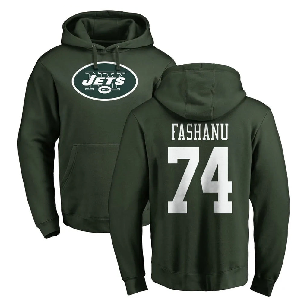 Jdoa NY.Jets #74 Olu Fashanu Player Green LOGO Pullover Hoodies Limited Game Stitched Jerseys