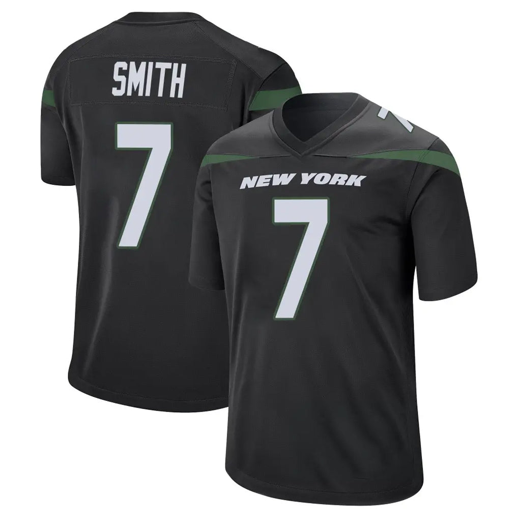 Jdoa NY.Jets #7 Geno Smith Player Stealth Black Home Game Stitched Jerseys