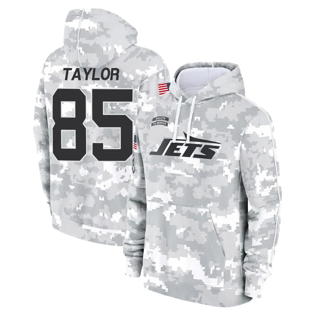 Jdoa NY.Jets #85 Mason Taylor Player Arctic Camo Salute to Service Pullover Hoodies Limited Game Stitched Jerseys