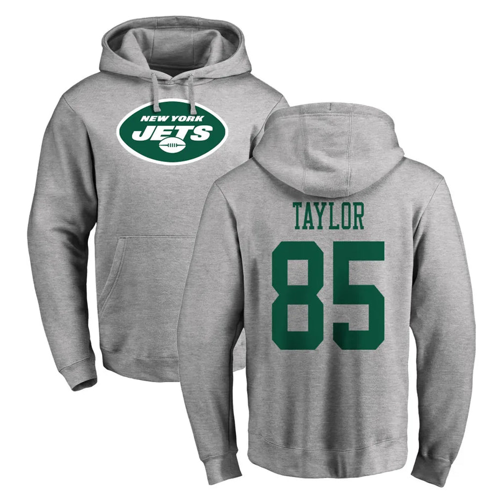 Jdoa NY.Jets #85 Mason Taylor Player Gray LOGO Pullover Hoodies Limited Game Stitched Jerseys