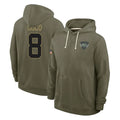 Jdoa NY.Jets #8 Andre Cisco Player Olive Salute to Service Pullover Hoodies Limited Stitched Jerseys