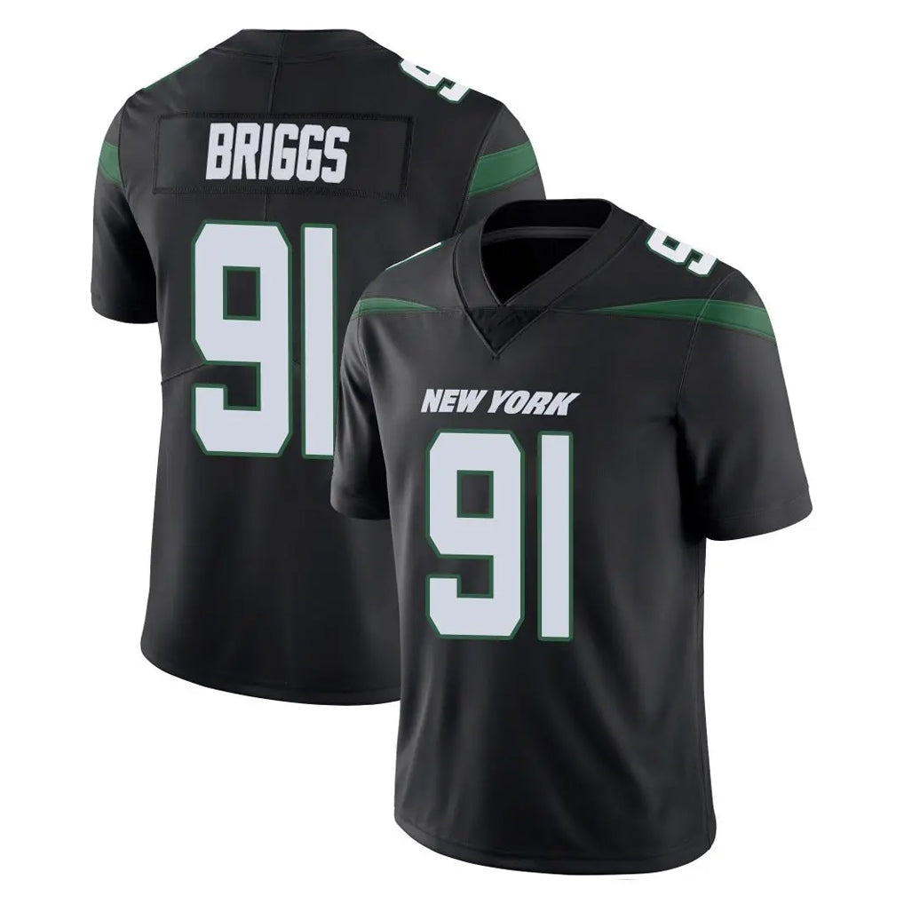 Jdoa NY.Jets #91 Jowon Briggs Player Stealth Black Limited Vapor Home Game Stitched Jerseys