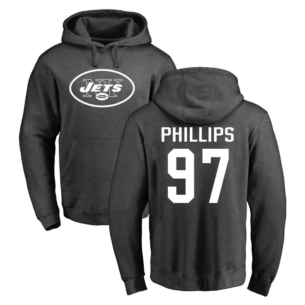 Jdoa NY.Jets #97 Harrison Phillips Player Gray Pullover Hoodies Limited Game Stitched Jerseys