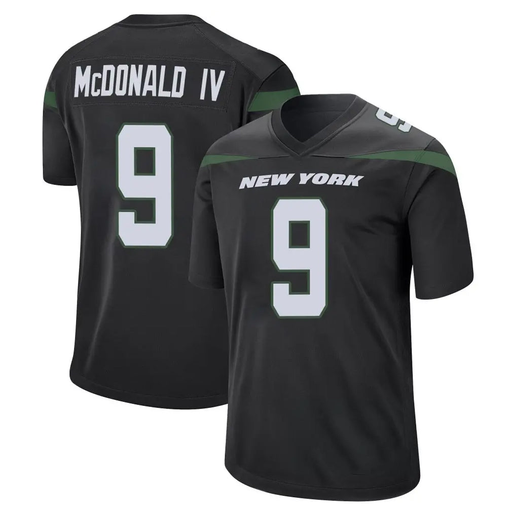 Jdoa NY.Jets #9 Will McDonald IV Player Stealth Black Home Game Stitched Jerseys