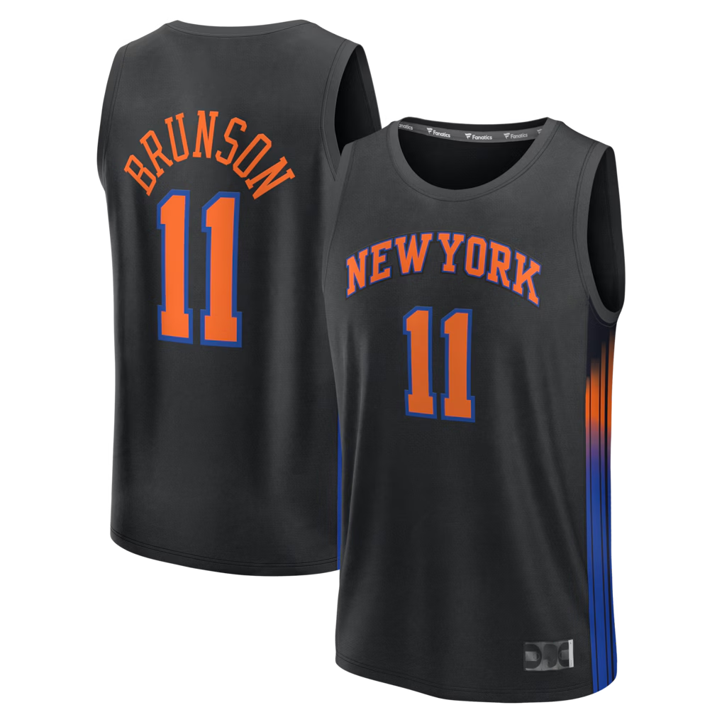 Jdoa NY.Knicks #11 Jalen Brunson  Black Fast Break Jerseys - Statement Edition