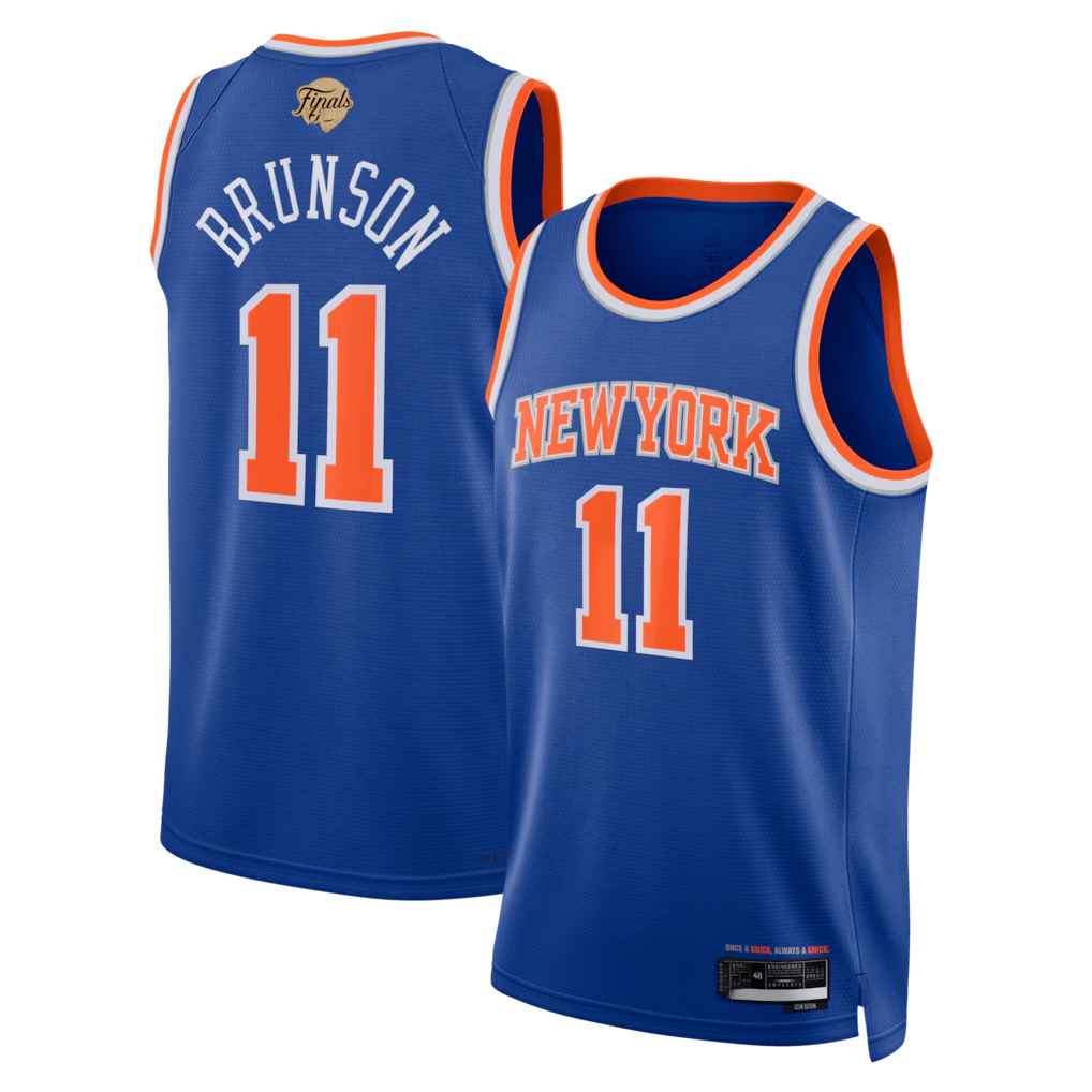 Jdoa NY.Knicks #11 Jalen Brunson  Blue 2026  Finals Patch Swingman Jerseys - Icon Edition