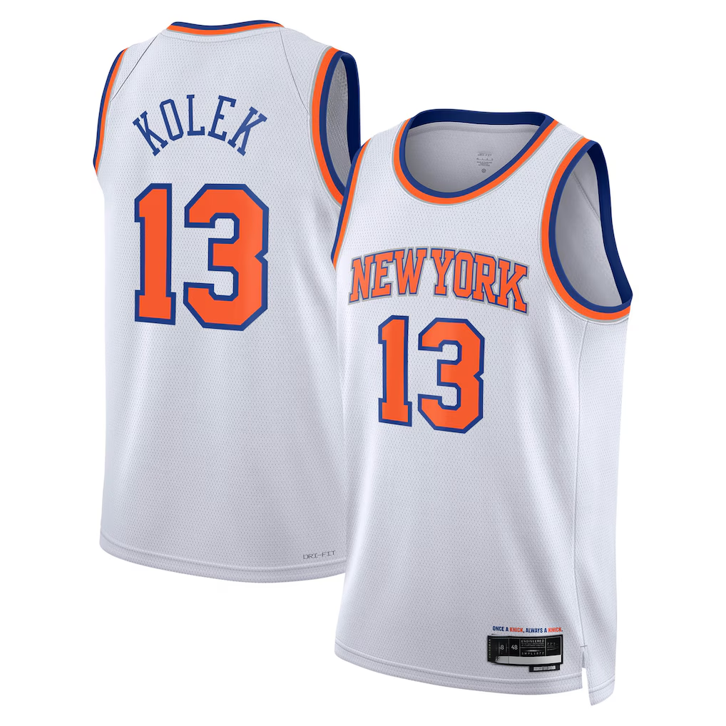 Jdoa NY.Knicks #13 Tyler Kolek White Swingman Jerseys - Association Edition