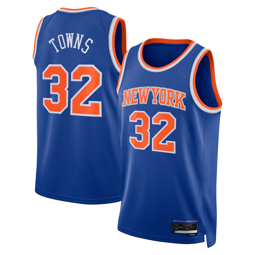 Jdoa NY.Knicks #32 Karl-Anthony Towns Blue Swingman Jerseys - Icon Edition