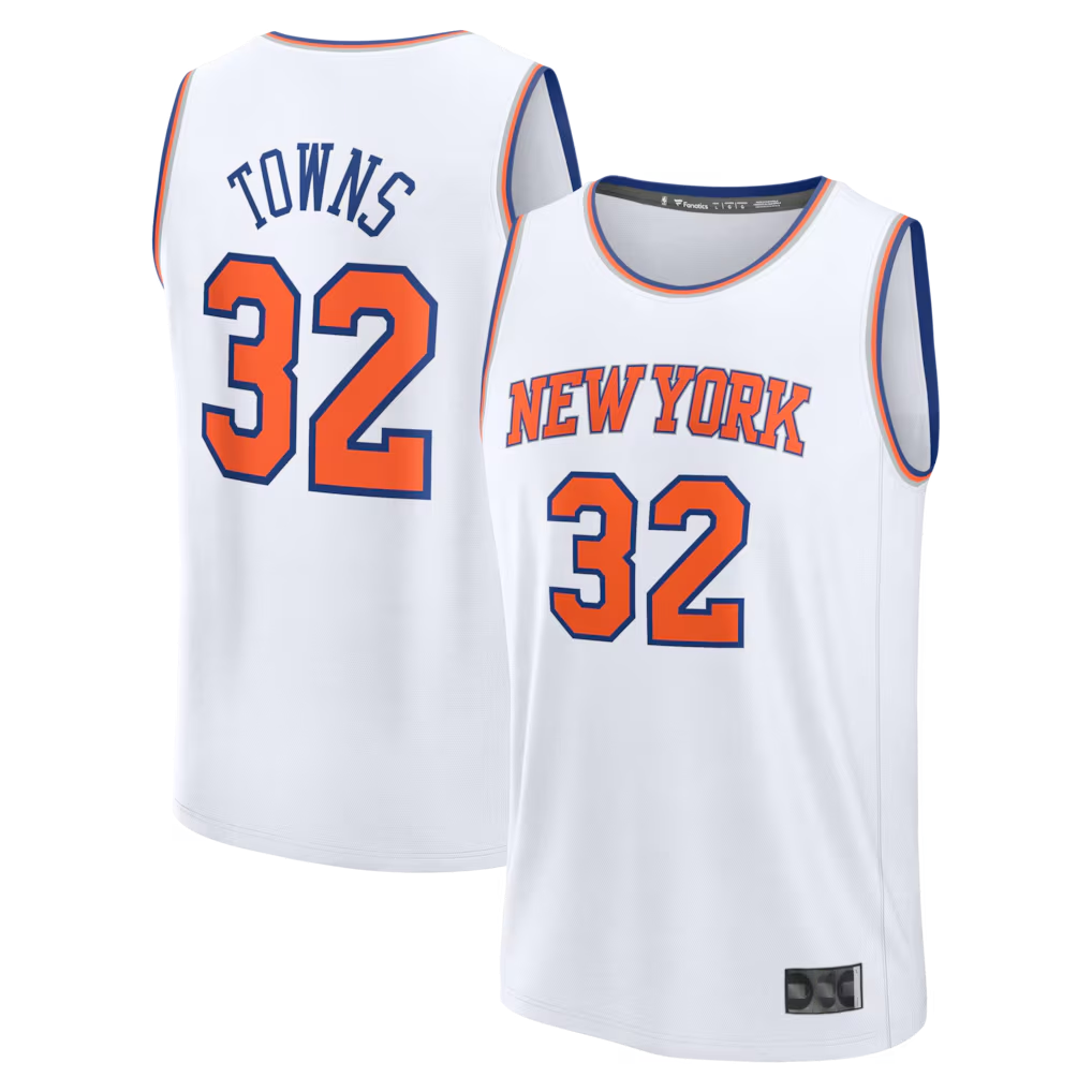 Jdoa NY.Knicks #32 Karl-Anthony Towns  White Fast Break Replica Player Jerseys - Association Edition