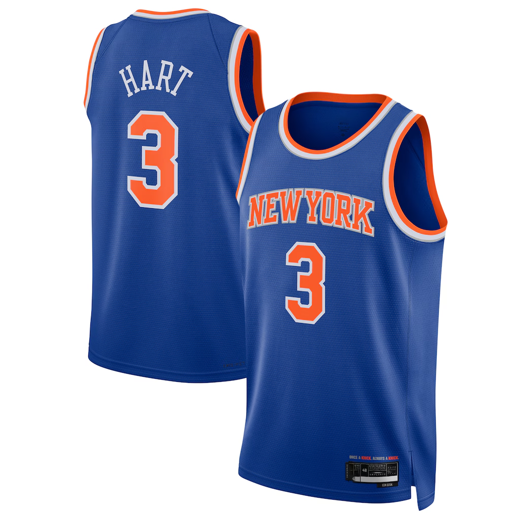 Jdoa NY.Knicks #3 Josh Hart Blue Swingman Player Jerseys - Icon Edition