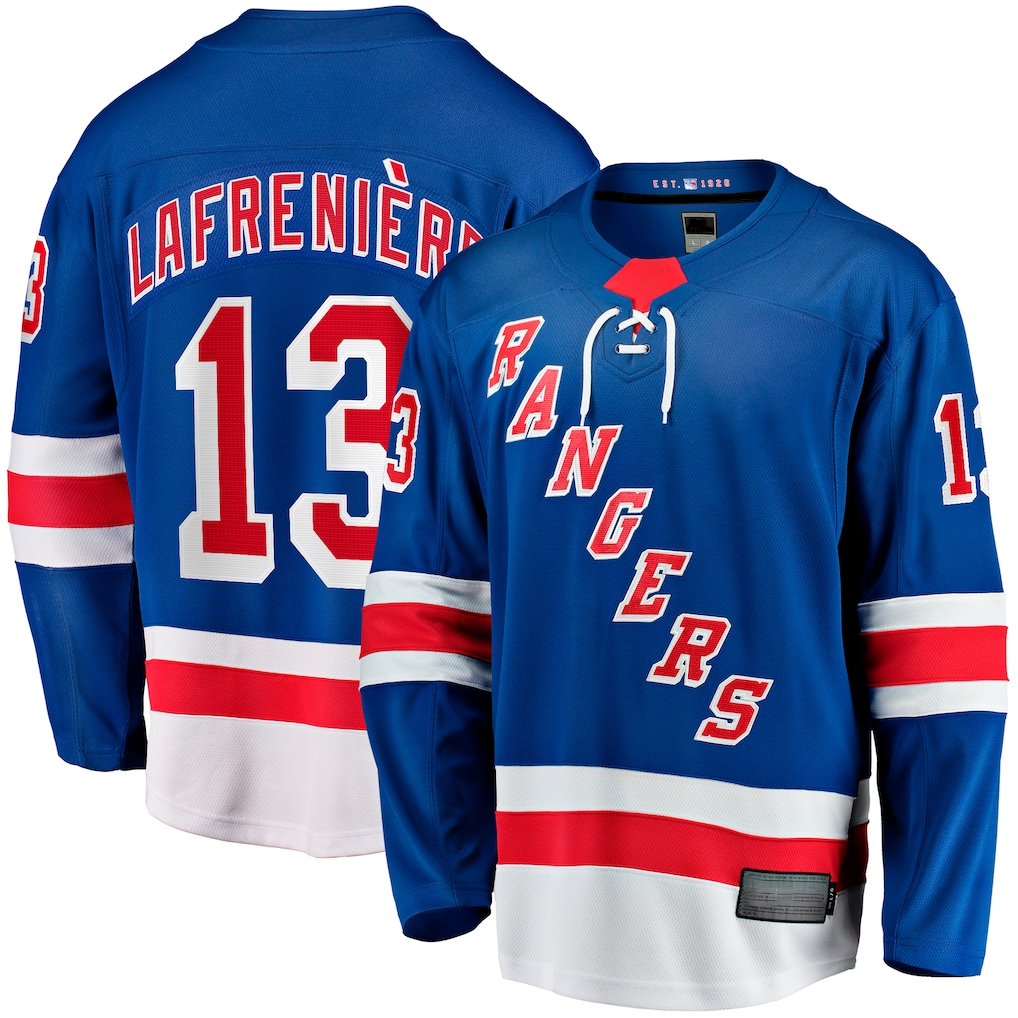 Jdoa NY.Rangers #13 Alexis Lafreniere Blue Home Breakaway Jerseys