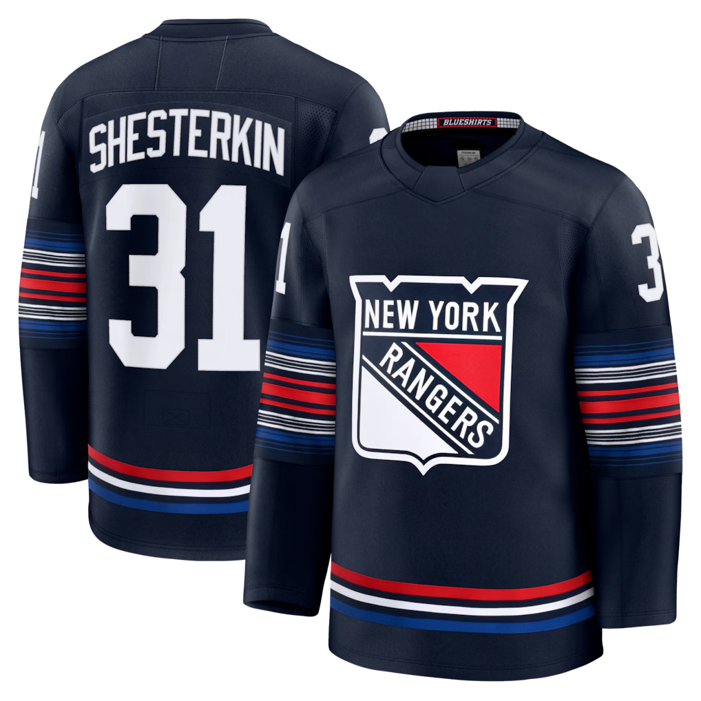 Jdoa NY.Rangers #31 Igor Shesterkin Navy Alternate Premier Player Jerseys